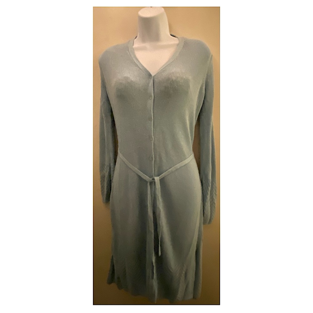 Light Blue Knit Long Cardigan Sweater